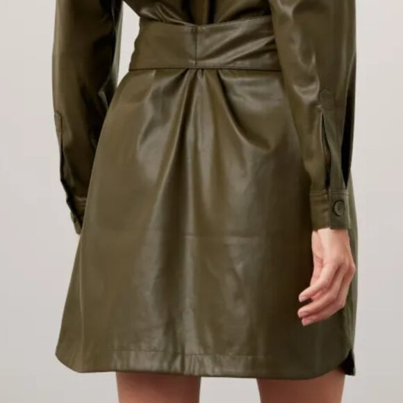 Peter Som Collective Leather Shirt Dress - Size 0 - Picture 5 of 5